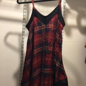 Maurices Red Plaid Spaghetti Strap Dress